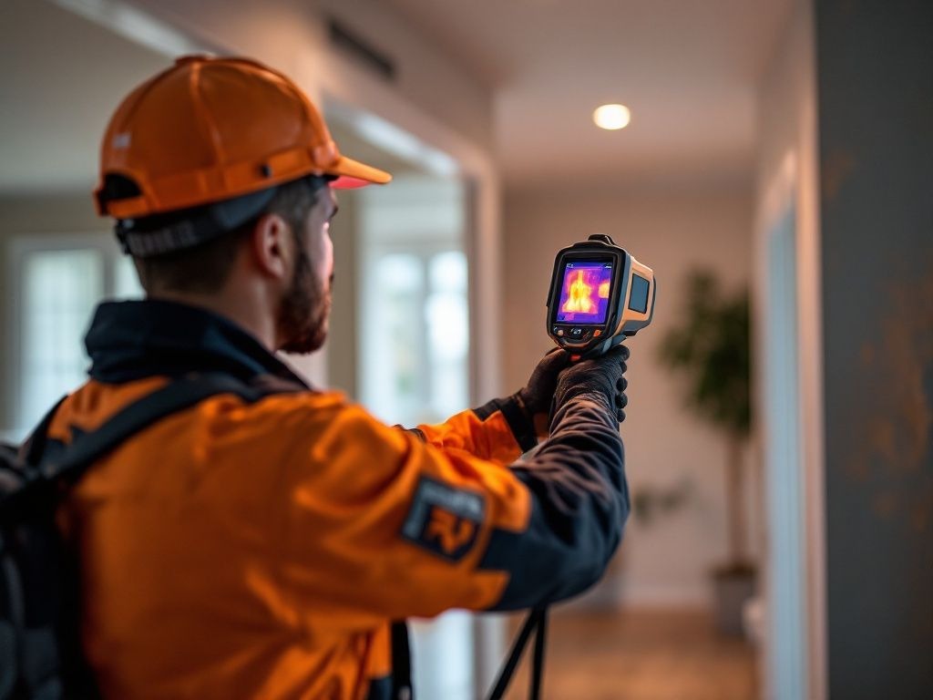 Home energy auditor using thermal camera to detect heat loss